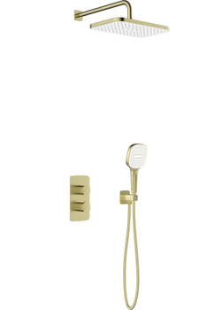 KFA zestaw natryskowy termostatyczny, podtynkowy Malaga, złoty szczotkowany PVD 5759-501-31
