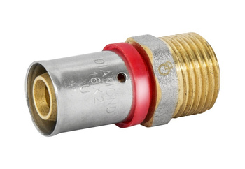 Diamond łącznik zaprasowywany ZŁ-CH, PEX-AL-PEX, mosiądz 3/4"x20 FZZ-001.3/4X20.ZŁ-CH