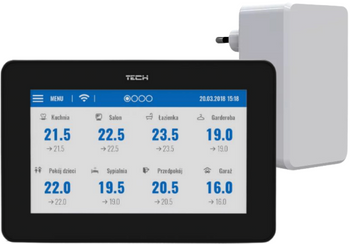 Tech panel kontrolny przewodowy M-9T do listwy l-9R (montaż natynkowy, kolorowy wyświetlacz), czarny STM9TBK