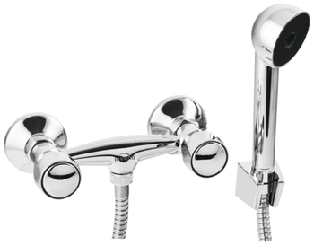 Invena bateria natryskowa z zestawem natryskowym Modena, chrom BN-11-F0S-L