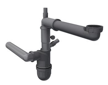 Franke syfon butelkowy, oszczędzajacy miejsce Grey Line 1 komora 112.0551.361