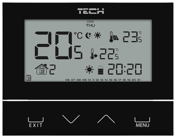Tech Sterownik ST-292V2 pokojowy bezprzewodowy dwustanowy (3 mm szkło) czarny ST292V2BK