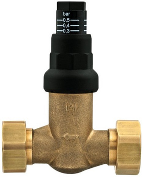 Afriso zawór upustowy różnicy ciśnień DU z nastawą, prosty, 0,1÷0,5 bar, GW G3/4" 42384