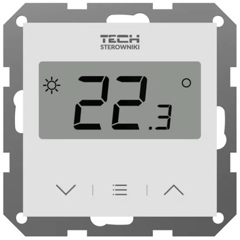 Tech regulator bezprzewodowy, pokojowy z pomiarem wilgotności powietrza do systemów ramkowych F-8z 55 mm, biały STF-8ZWH