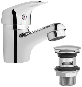 Invena bateria umywalkowa Ava New z korkiem, chrom BU-06-Z01-X