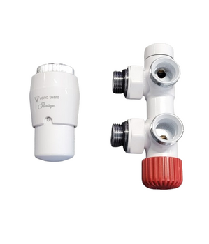 Vario Term zestaw termostatyczny TWINS kątowy prawy biały błyszczący TSGS0206CFK/P