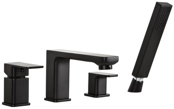 Valvex bateria wannowa stojąca 4-otworowa Loft, czarny mat 2455950