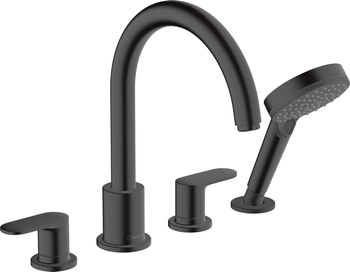 Hansgrohe Vernis Blend bateria nawannowa 4-otworowa czarny mat 71456670