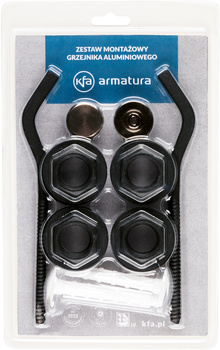 KFA komplet korków grzejnikowych redukcyjnych 1"x1/2" z akcesoriami, czarny 878-200-81