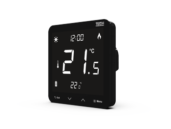 Tech sterownik pokojowy dwustanowy podtynkowy (3 mm szkło), czarny ST297V3BK