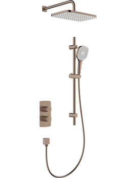 KFA zestaw natryskowy termostatyczny, podtynkowy z drążkiem przesuwnym Malaga, brushed rose gold PVD 5759-301-34