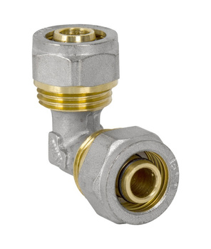 Diamond kolano KOL-PODWÓJNE, PEX-AL-PEX, mosiądz 32x32 FTN-006.32X32.KOL-2