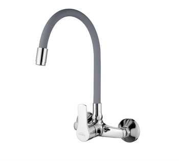 Invena bateria ścienna VERSO z elastyczną wylewką, szara BC-82-E5S