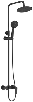 Invena zestaw prysznicowy z deszczownicą i baterią wannową Dokos, czarny AU-19-B04-V