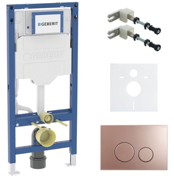 Zestaw stelaż podtynkowy Geberit UP320 do WC z przyciskiem Cortado rose gold S247