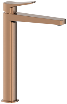 KFA bateria umywalkowa nablatowa wysoka ze spustem klik-klak Malaga, brushed rose gold PVD 4522-712-34