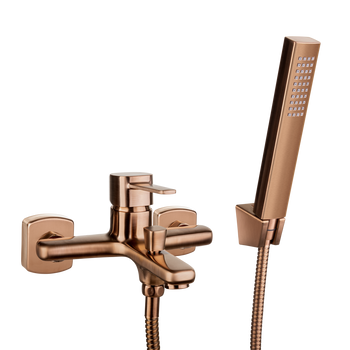 Invena bateria wannowa z zestawem natryskowym Glamour, miedź BW-02-014-V