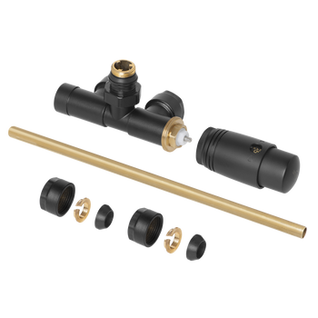 Invena zestaw jednootworowy, zespolony do dolnego podłączenia DUOPLEX PROV, czarny CZ-87-C15