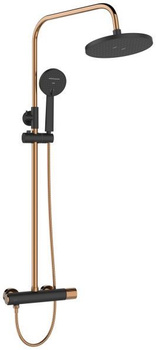 Invena zestaw prysznicowy z deszczownicą Moonlight czarny/rose gold AU-77-014-V