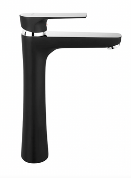 Ferro bateria umywalkowa stojąca ALGEO SQUARE BLACK/CHROME, czarny/chrom BAQ2LBLC