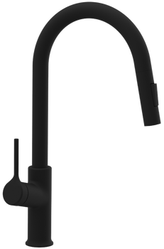 Invena bateria kuchenna z wyciąganą wylewką Farsala, czarny BZ-40-U04-S