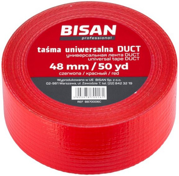 Bisan taśma uniwersalna DUCT 48mm/50yd, czerwona B870006C
