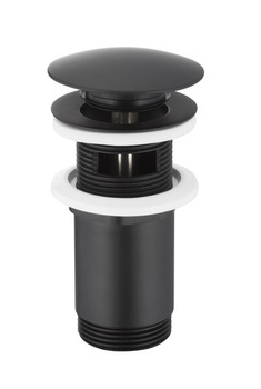 KFA spust umywalkowy typu klik-klak, duży z przelewem, czarny 660-254-81