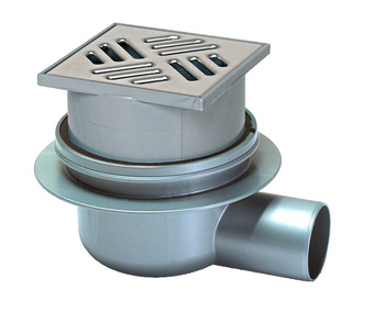 Kessel wpust Classic DN50, odpływ boczny z kratką nierdzewną 100 x100 40150.20