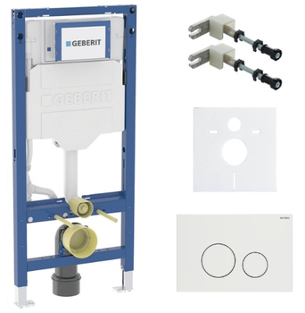 Zestaw stelaż podtynkowy Geberit UP320 do WC z białym przyciskiem Cortado S243