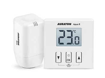 Auraton dobowy, bezprzewodowy regulator temperatury z elektroniczną głowicą grzejnikową Apus SET AUR00APS0SE00