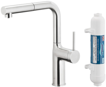 KFA bateria kuchenna z funkcją filtracji wody i wyciąganą wylewką Duero Pure Move Pull-Out + filtr Hydro+, stal nierdzewna 6623-422-22