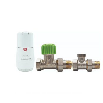 Vario Term zestaw grzejnikowy prosty Econ z głowicą Trendy GS.05-106C + zawór grzejnikowy+zawór powrotny EGS05106C/FP