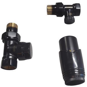 WYPRZEDAŻ: Ferro zestaw termostatyczny prosty, czarny ZTM30BL