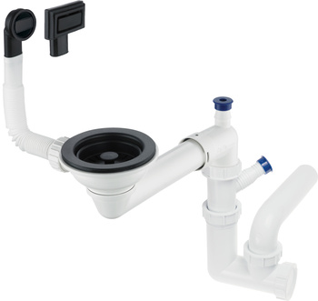 Deante syfon do zlewozmywaka granitowego 1-komorowego Space-Saver, nero ZXY_N949