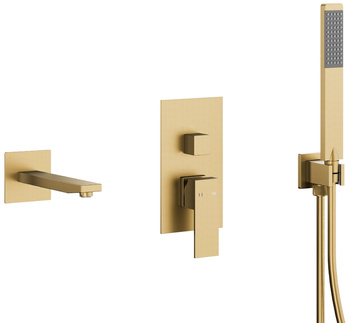 KFA zestaw wannowy podtynkowy z baterią 3-funkcyjną Logon, brushed light gold PVD 5139-401-39