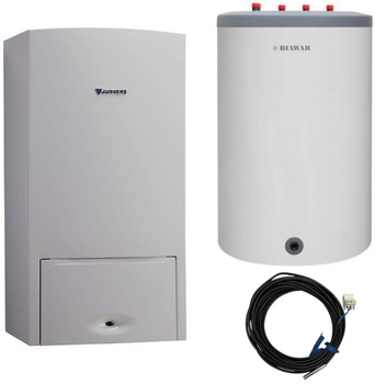 Bosch pakiet kocioł gazowy kondensacyjny Cerapur Smart ZSB 24-5C + zasobnik Lindo 120 l + czujnik temperatury c.w.u. 7736901033-L120