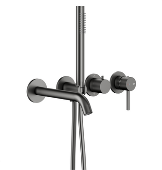 KFA zestaw wannowy podtynkowy z baterią 3-otworową 2-funkcyjną Moza, gun metal grey PVD 5039-411-61