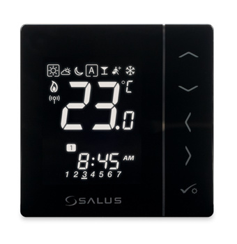 Salus bezprzewodowy, cyfrowy regulator temperatury 4w1, czarny, podtynkowy, 230V, kompatybilny z urządzeniami serii iT600RF VS10BRF