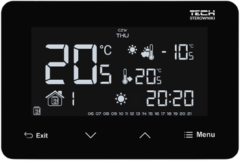 Tech regulator pokojowy bezprzewodowy, zasilany 230 V, czarny ST293ZV2BK