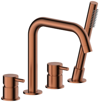KFA bateria wannowa stojąca 4-otworowa Moza, brushed rose gold PVD 5035-210-34