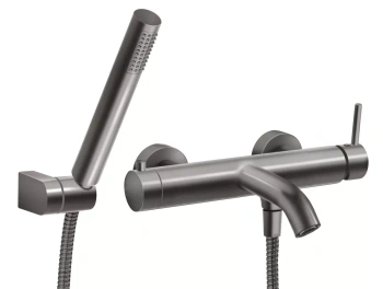 Ferro bateria wannowa z zestawem natryskowym CIRICULUS, gun metal BCK11GM