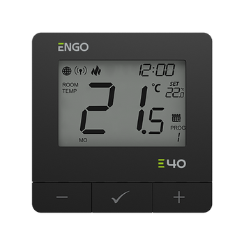Engo regulator temperatury, programowany, internetowy, natynkowy ZigBee/868MHz, 230V, czarny E40-230B