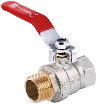 Perfexim kurek kulowy perfekt system, z rączką stalową, czerwony 1" WZ DN25 PHA-003 00-003-0250-000