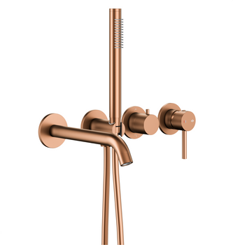 KFA zestaw wannowy podtynkowy z baterią 3-otworową 2-funkcyjną MOZA, brushed rose gold 5039-411-34