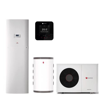 Saunier Duval pakiet OZE: pompa ciepła GeniaAir Mono HA 7-6 O + centrala grzewcza FEW 200/6 + regulator SRC 720 + zasobnik buforowy VNR 550010044314