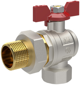 Arco zawór kulowy kątowy z półśrubunkiem SENA VA30 3/4", motylek 754304