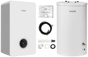 Bosch pakiet kocioł kondensacyjny Condens GC2300iW 20P + zasobnik WST120-5O 120 l + regulator CW400 + odprowadzanie spalin AZB 600/3 + zestaw czujnika 8734100665