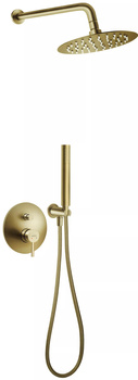Ferro zestaw natryskowy podtynkowy z deszczownią CIRICULUS, złoto szczotkowane BCK7PBG-SET1-S