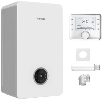Bosch pakiet kocioł gazowy kondensacyjny dwufunkcyjny Condens GC2300iW24C + regulator CW400 + zestaw w szacht AZB 616/1 8734100645