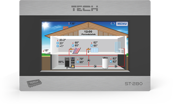 Tech sterownik pokojowy ST-280 z komunikacją RS, czarny ST280BK